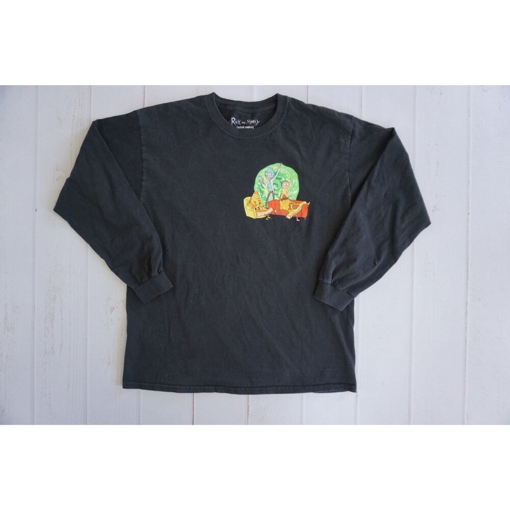 Rick and Morty Adult Swim Pizza Universe Long Sleeve Tee - Size L